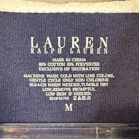 Lauren Ralph Lauren M Navy Terry Cloth Hooded Kaftan White Trim - Picture 2 of 8